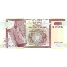 P36e Burundi - 50 Francs Year 2005